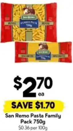 Drakes San Remo Pasta Family Pack offer
