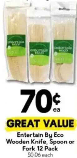 Drakes Entertain By Eco Wooden Knife, Spoon or Fork offer