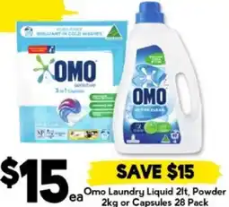 Drakes Omo Laundry Liquid , Powder or Capsules offer