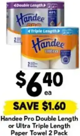 Drakes Handee Pro Double Length or Ultra Triple Length Paper Towel offer