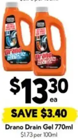 Drakes Drano Drain Gel offer