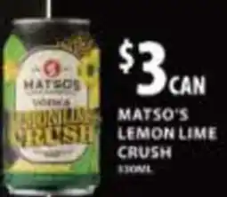 Star Liquor Matso's lemon lime crush offer
