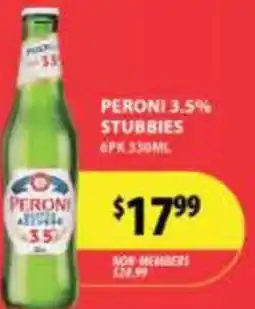 Star Liquor Peroni stubbies offer
