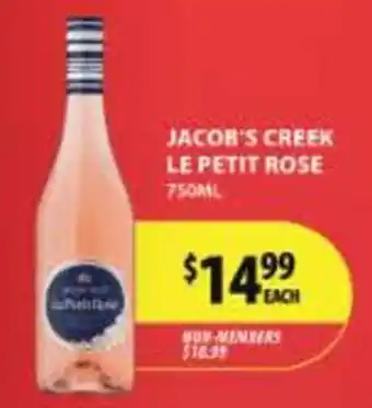 Star Liquor Jacob's creek le petit rose offer