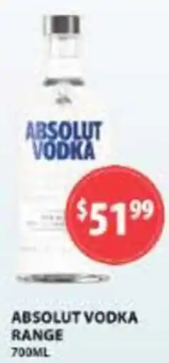Star Liquor Absolut vodka range offer