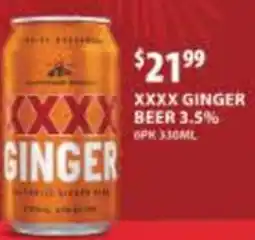 Star Liquor Xxxx beer ginger 3.5% offer
