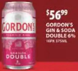Star Liquor Gordon's gin & soda double 6% offer