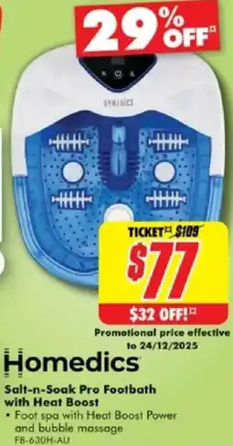 The Good Guys Homedics Salt-n-Soak Pro Footbath with Heat Boost offer