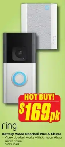 The Good Guys Ring Battery Video Doorbell Plus & Chime offer