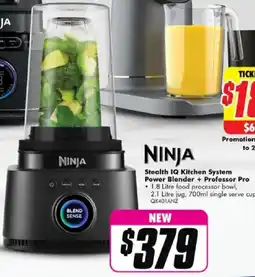 The Good Guys Ninja Stealth IQ Kitchen System Power Blender + Professor Pro offer