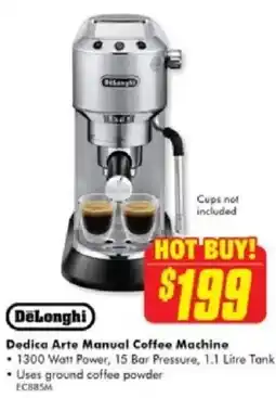 The Good Guys DeLonghi Dedica Arte Manual Coffee Machine offer