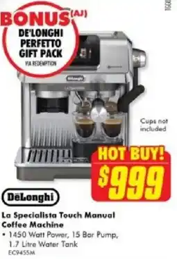 The Good Guys DeLonghi La Specialista Touch Manual Coffee Machine offer