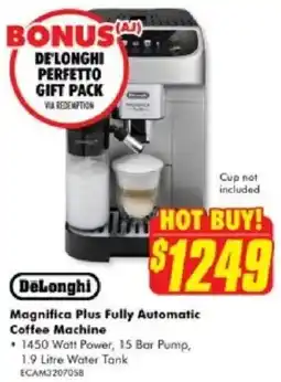 The Good Guys DeLonghi Magnifica Plus Fully Automatic Coffee Machine offer