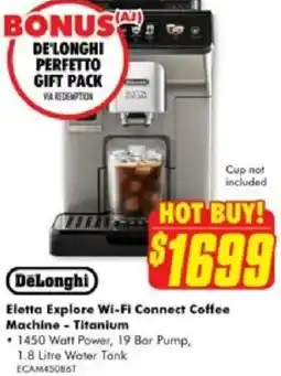 The Good Guys DeLonghi Eletta Explore Wi-Fi Connect Coffee Machine offer