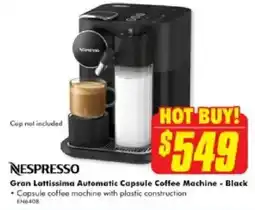 The Good Guys Nespresso Gran Lattissima Automatic Capsule Coffee Machine offer