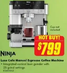The Good Guys Ninja Luxe Café Manual Espresso Coffee Machine offer