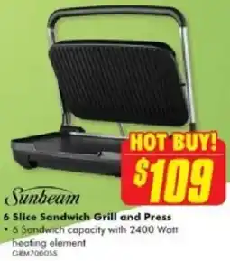 The Good Guys Sunbeam 6 Slice Sandwich Grill and Press offer