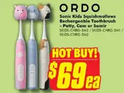 The Good Guys ORDO Sonic Kids Squishmallows Rechargeable Toothbrush - Patty, Cam or Samir offer