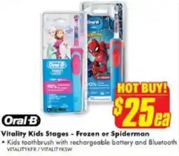 The Good Guys Oral B Vitality Kids Stages - Frozen or Spiderman offer