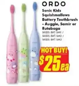 The Good Guys ORDO Sonic Kids Squishmallows Battery Toothbrush - Auggie, Samir or Rutabaga offer