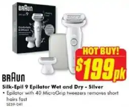 The Good Guys BRAUN Silk-Epil 9 Epilator Wet and Dry-Silver offer