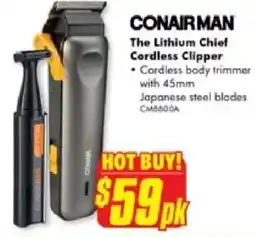 The Good Guys CONAIRMAN The Lithium Chief Cordless Clipper offer