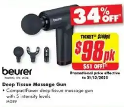 The Good Guys Beurer Deep Tissue Massage Gun offer