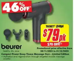 The Good Guys Beurer Compact Power Deep Tissue Massage Gun offer