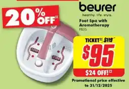 The Good Guys Beurer Foot Spa with Aromotherapy offer