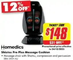 The Good Guys Homedics Shiatsu Pro Plus Massage Cushion offer