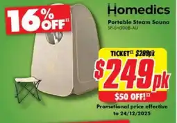 The Good Guys Homedics Portable Steam Sauna offer