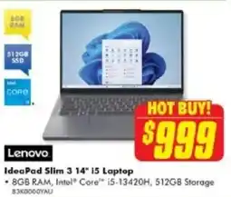 The Good Guys Lenovo IdeaPad Slim 3 14" 15 Laptop offer