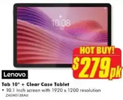 The Good Guys Lenovo Tab 10" + Clear Case Tablet offer