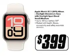 The Good Guys Apple Watch SE 3 (GPS) 40mm -Starlight Aluminium Case with Starlight Sport Band Small/Medium offer