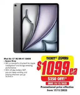 The Good Guys iPad Air 13" M3 Wi-Fi 128GB - Space Grey offer