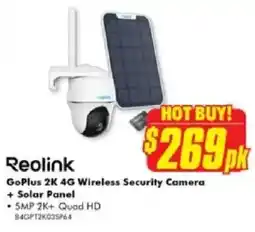 The Good Guys Reolink GoPlus 2K 4G Wireless Security Camera + Solar Panel offer