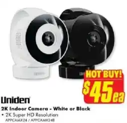 The Good Guys Uniden 2K Indoor Camera - White or Black offer
