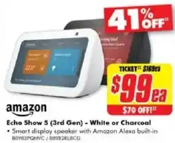 The Good Guys Amazon Echo Show 5 (3rd Gen) - White or Charcoal offer