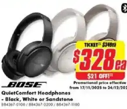 The Good Guys BOSE QuietComfort Headphones - Black, White or Sandstone offer