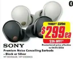 The Good Guys SONY Premium Noise Cancelling Earbuds offer