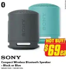 The Good Guys SONY Compact Wireless Bluetooth Speaker - Black or Blue offer