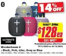 The Good Guys ULTIMATE EARS Wonderboom 4 offer
