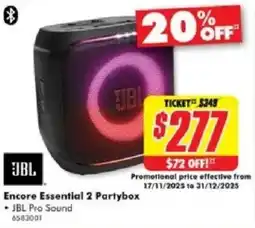 The Good Guys Encore Essential 2 Partybox offer