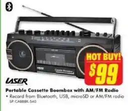 The Good Guys LASER Portable Cassette Boombox with AM/FM Radio offer