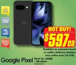 The Good Guys Google Pixel Pixel 9a 128GB - Obsidian offer