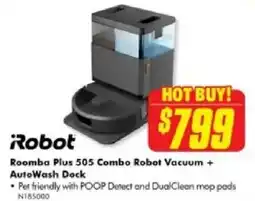 The Good Guys Robot Roomba Plus 505 Combo Robot Vacuum + AutoWash Dock offer