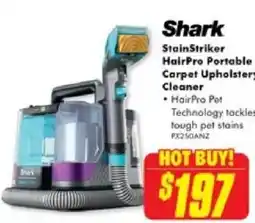 The Good Guys Shark StainStriker HairPro Portable Carpet Upholstery Cleaner offer