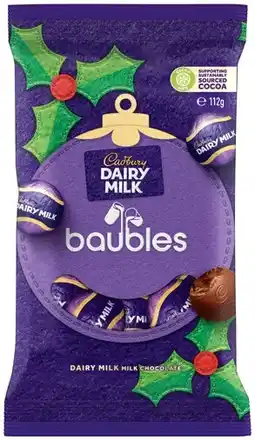 IGA Cadbury Chocolate Baubles 112‑114g Selected Varieties offer
