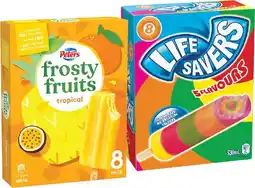 IGA Peters Frosty Fruits 6‑8 Pack or Life Savers 8 Pack Selected Varieties offer