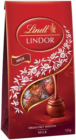 IGA Lindt Lindor Chocolate Bag 123‑125g Selected Varieties offer